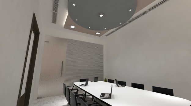 Office Building Interior Scene 3D Model .max .obj .3ds