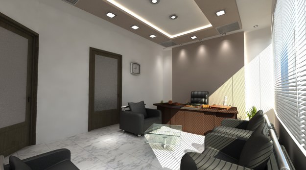 Office Building Interior Scene 3D Model .max .obj .3ds