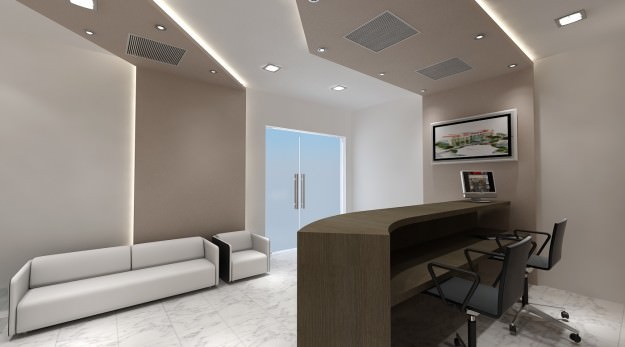 Office Building Interior Scene 3D Model .max .obj .3ds