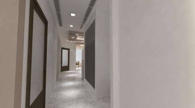 Office Building Interior Scene 3D Model .max .obj .3ds