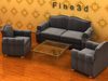 Cushioned Furniture Set 3D Model