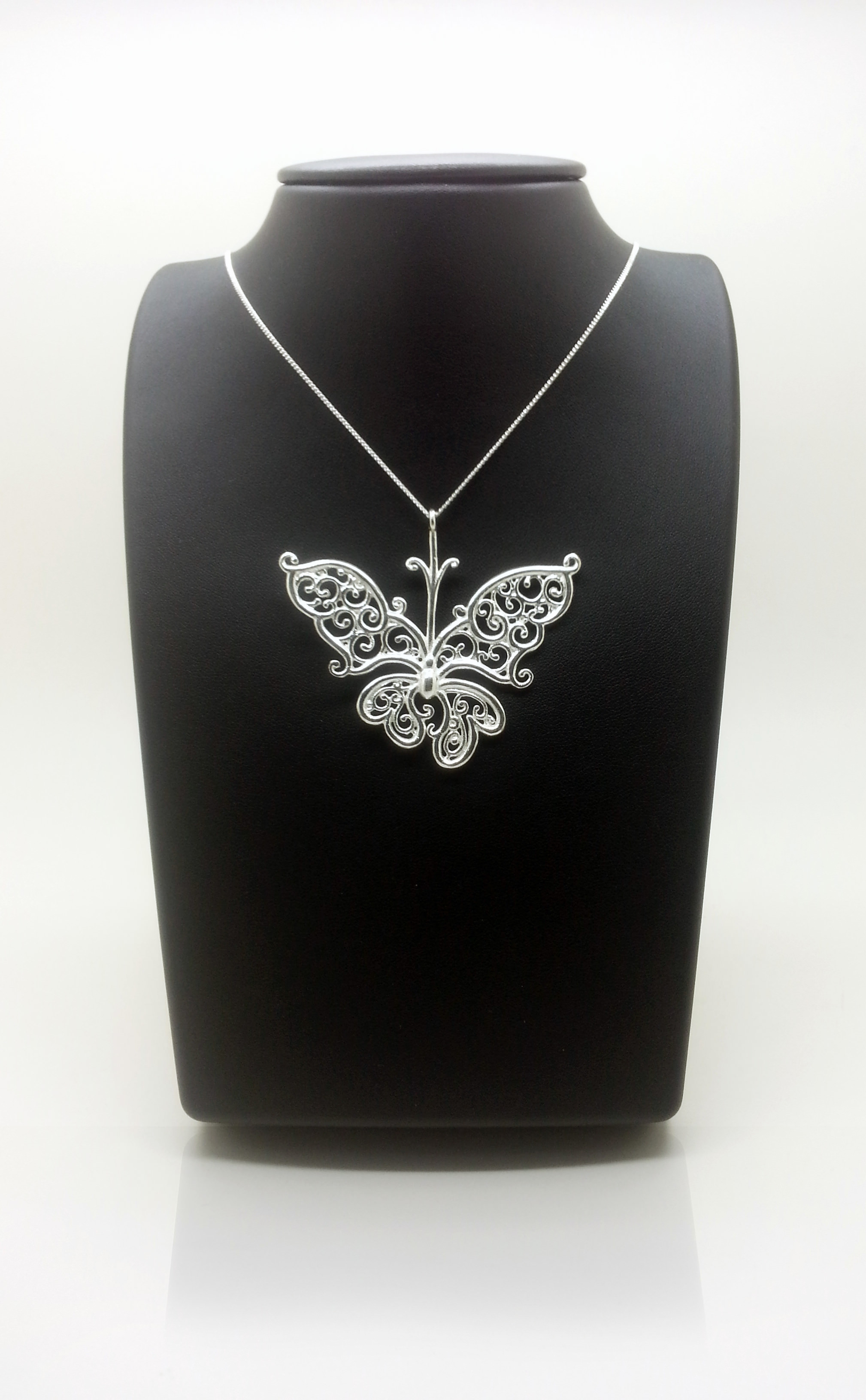Silver Filigree Butterfly Pendant 3D Model 3D printable .stl - CGTrader.com