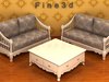 Provence Style Living Room Furniture 3D Model