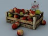 Fruit Basket with apples 3D Model