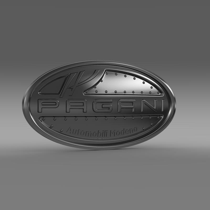 Pagani Logo 3D Model .max .obj .3ds .c4d .lwo .lw .lws .ma .mb