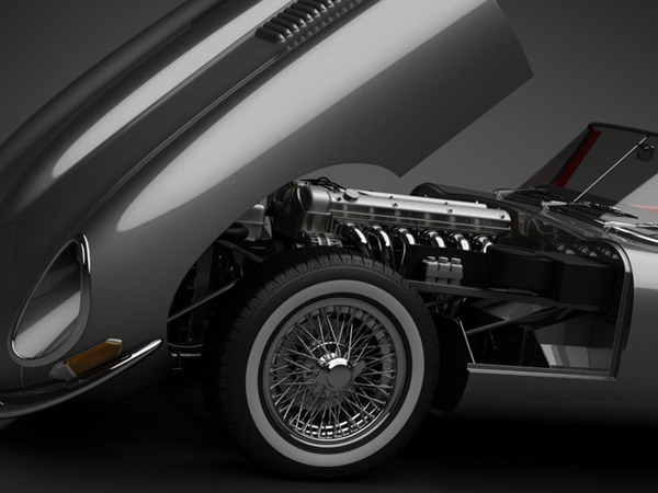 1964 Jaguar E-Type 4.2 Roadster 3D Model .max .obj .3ds .fbx .lwo .lw .lws
