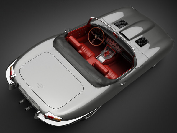 1964 Jaguar E-Type 4.2 Roadster 3D Model .max .obj .3ds .fbx .lwo .lw .lws
