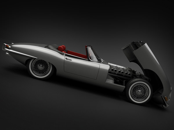 1964 Jaguar E-Type 4.2 Roadster 3D Model .max .obj .3ds .fbx .lwo .lw .lws