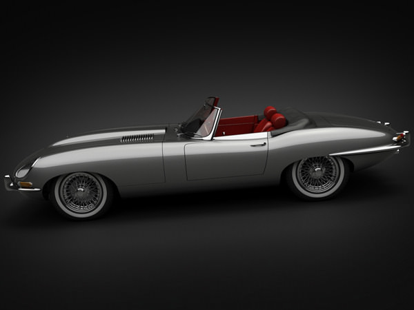 1964 Jaguar E-Type 4.2 Roadster 3D Model .max .obj .3ds .fbx .lwo .lw .lws
