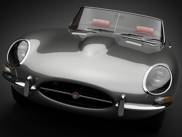 1964 Jaguar E-Type 4.2 Roadster 3D Model .max .obj .3ds .fbx .lwo .lw .lws