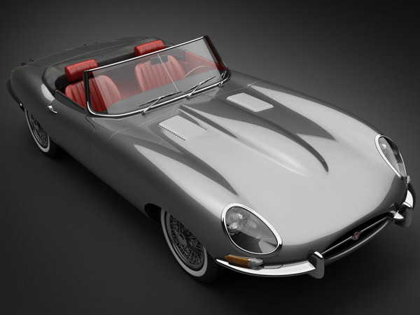 1964 Jaguar E-Type 4.2 Roadster 3D Model .max .obj .3ds .fbx .lwo .lw .lws