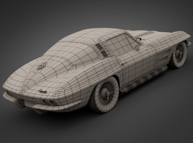 1966 Chevrolet Corvette 3D Model .max .obj .3ds .lwo .lw .lws
