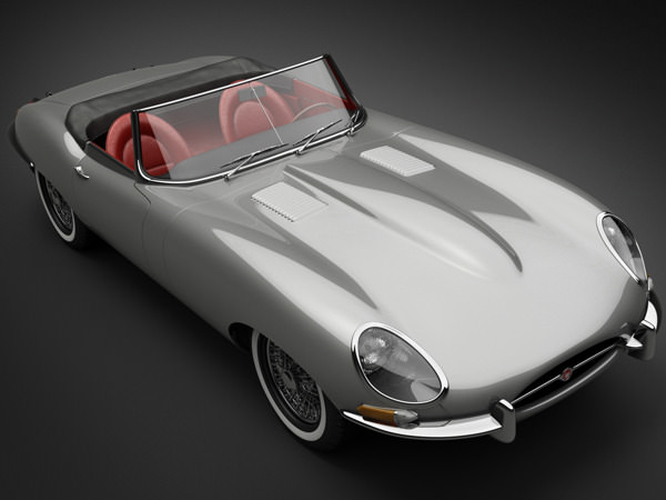 1961 Jaguar E-Type 3.8 Roadster 3D Model .max .obj .3ds .fbx .lwo .lw .lws