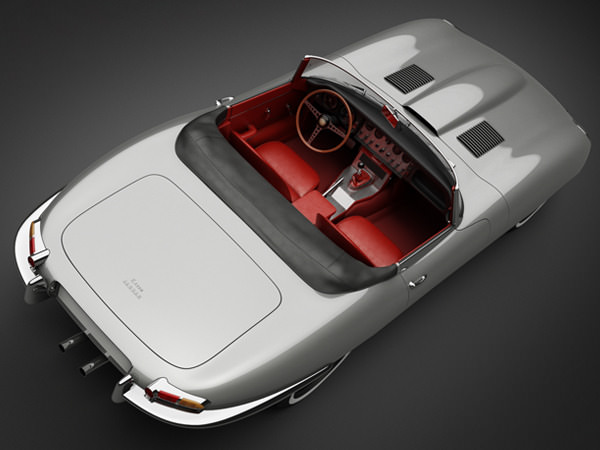 1961 Jaguar E-Type 3.8 Roadster 3D Model .max .obj .3ds .fbx .lwo .lw .lws