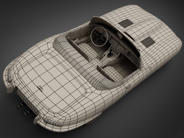 1961 Jaguar E-Type 3.8 Roadster 3D Model .max .obj .3ds .fbx .lwo .lw .lws