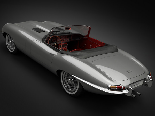 1961 Jaguar E-Type 3.8 Roadster 3D Model .max .obj .3ds .fbx .lwo .lw .lws