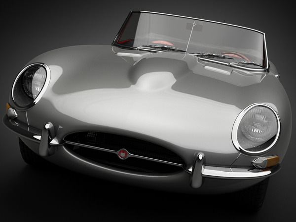 1961 Jaguar E-Type 3.8 Roadster 3D Model .max .obj .3ds .fbx .lwo .lw .lws