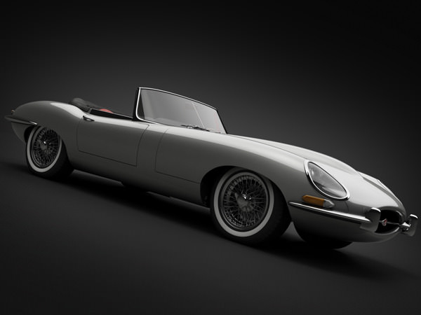 1961 Jaguar E-Type 3.8 Roadster 3D Model .max .obj .3ds .fbx .lwo .lw .lws