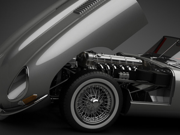 1961 Jaguar E-Type 3.8 Roadster 3D Model .max .obj .3ds .fbx .lwo .lw .lws