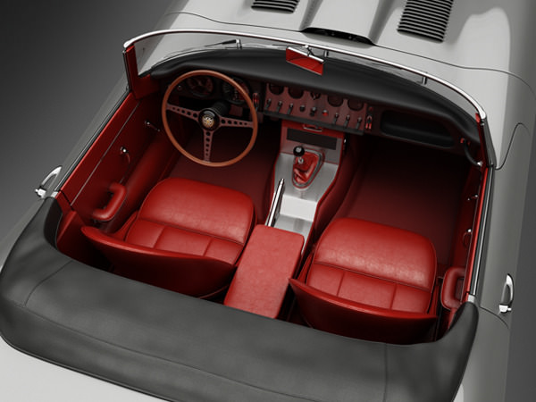1961 Jaguar E-Type 3.8 Roadster 3D Model .max .obj .3ds .fbx .lwo .lw .lws