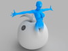 Blue Apple Computer Girl 3D Model