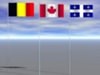 Germany, Canada, Quebec flags 3D Model