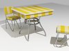 Chairs and square table 3D Model