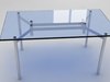 Metal and Glass Table 3D Model