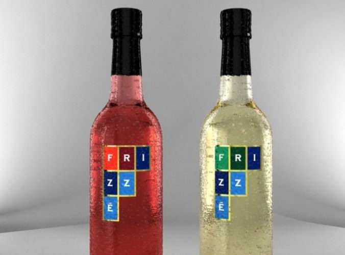 Bottles of Wine Frizze 3D Model .max