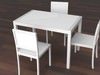 White Kitchen Table  3D Model