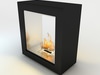 Flueless Fireplace Realistic Scene 02 3D Model