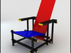Gerrit Thomas Rietveld Red & Blue Chair 3D Model