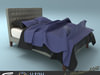 Bed with Padded Headboard 3D Model