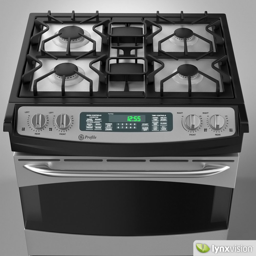 General Electric Gas Range Cooker 3D Model .max .obj .fbx