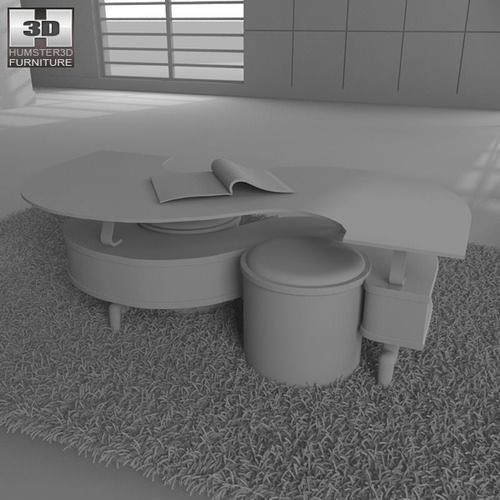 Living Room Furniture 06 Set 3D Model Game ready .max .obj .3ds 