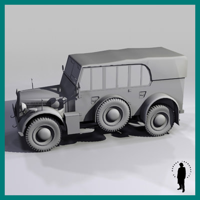 HORCHER GERMAN TRUCK WWII 3D Model HORCHER GERMAN TRUCK WWII 3D Model .max