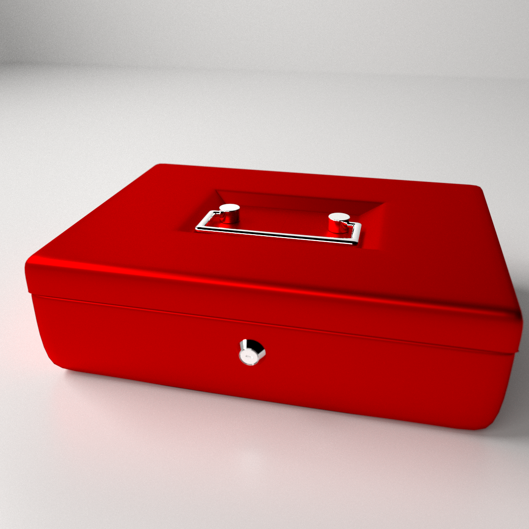 Petty Cash Box 3D Model .3ds .fbx .blend .dae