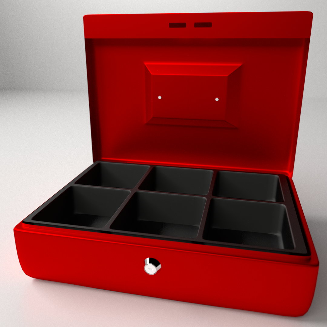 Petty Cash Box 3D Model .3ds .fbx .blend .dae