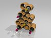 Wine bottles and wine rack 3D Model