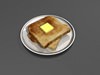Buttered toast on plate 3D Model