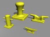 Marine bollards and cleats 3D Model