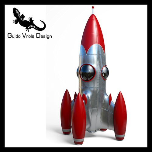Space Rocket 3D Model .obj .3ds .blend