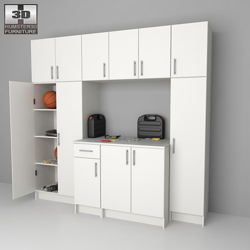 Garage Furniture 02 Set 3D Model Game ready .max .obj .3ds .fbx 