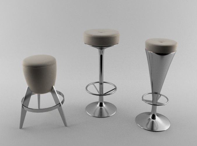 Bar stool collection 3D Model .max