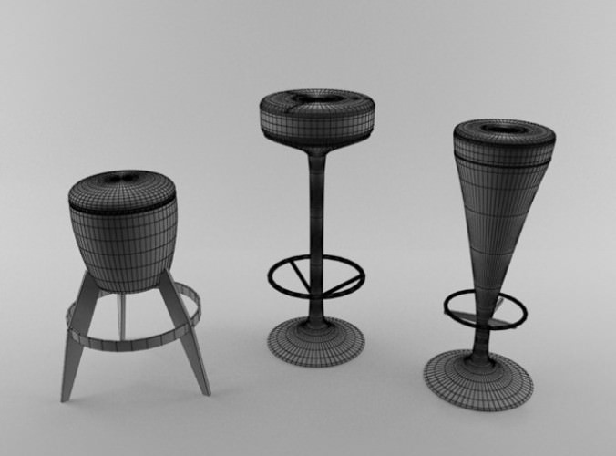 Bar stool collection 3D Model .max