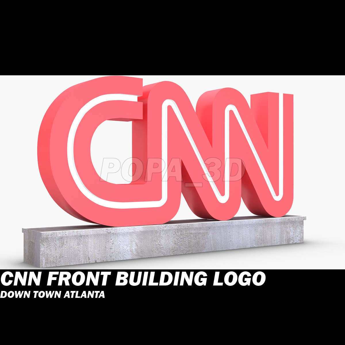 CNN Front Logo Building 3D Model .max .obj .3ds .fbx .c4d ...