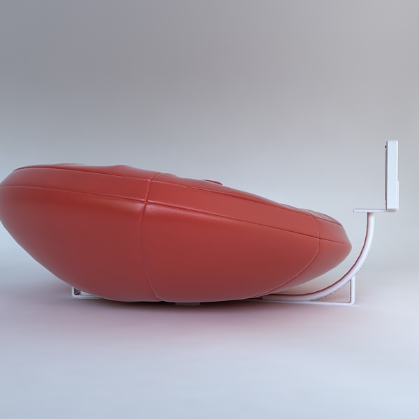 Red leather sofa with pillows 3D Model .max .obj .3ds .fbx - CGTrader.com