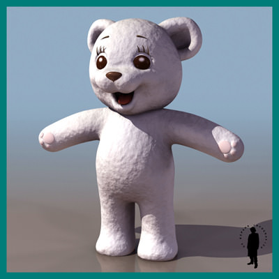 white teddybear toy 3D Model white teddybear toy 3D Model .max