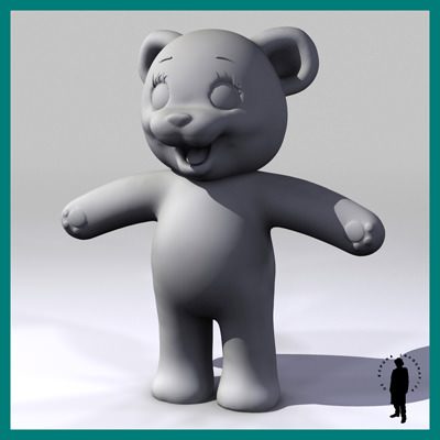 white teddybear toy 3D Model white teddybear toy 3D Model .max