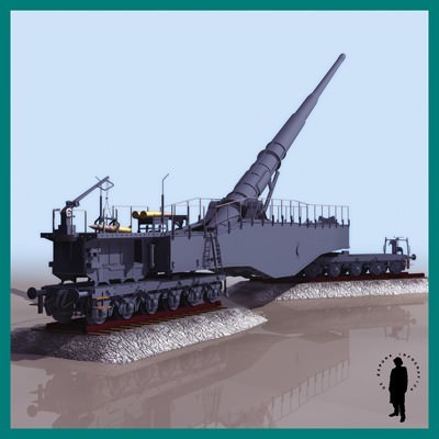 LEOPOLD (GERMAN RAIL GUN WWII) 3D Model LEOPOLD (GERMAN RAIL GUN WWII) 3D Model .max